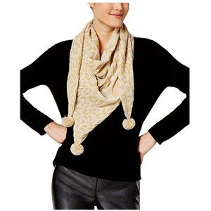INC International Concepts Metallic Animal-Print Triangle Scarf Retail $34.50
